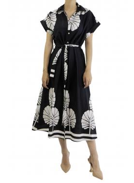 Vestito lungo fantasia manica corta 